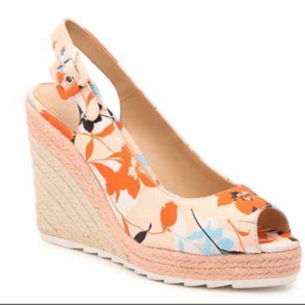 Nine West Womens Zoey Orange Multi Espadrilles Size 9